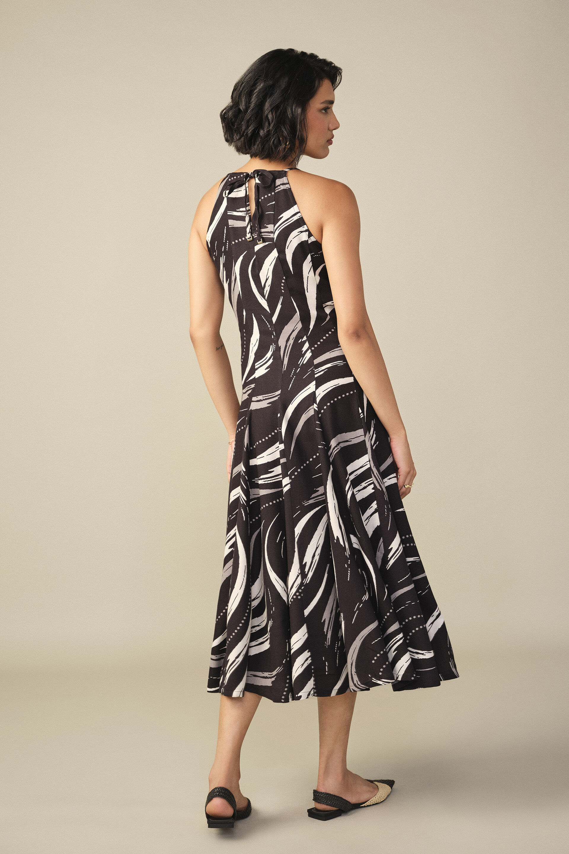 Abstract Maxi Dress in Black, Black, image 6